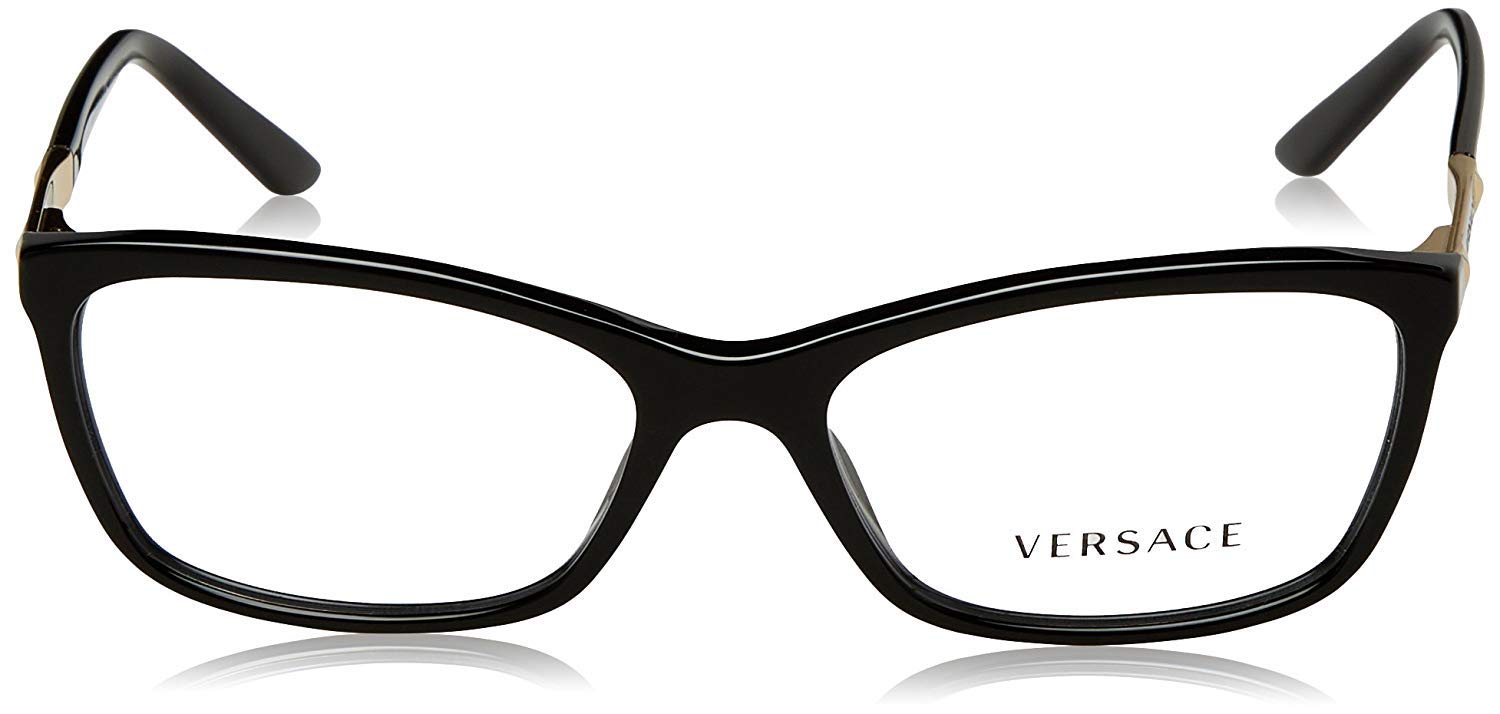 Versace Eyeglass Frames (Model VE3186-GB1-54) – Glossy Black 54mm