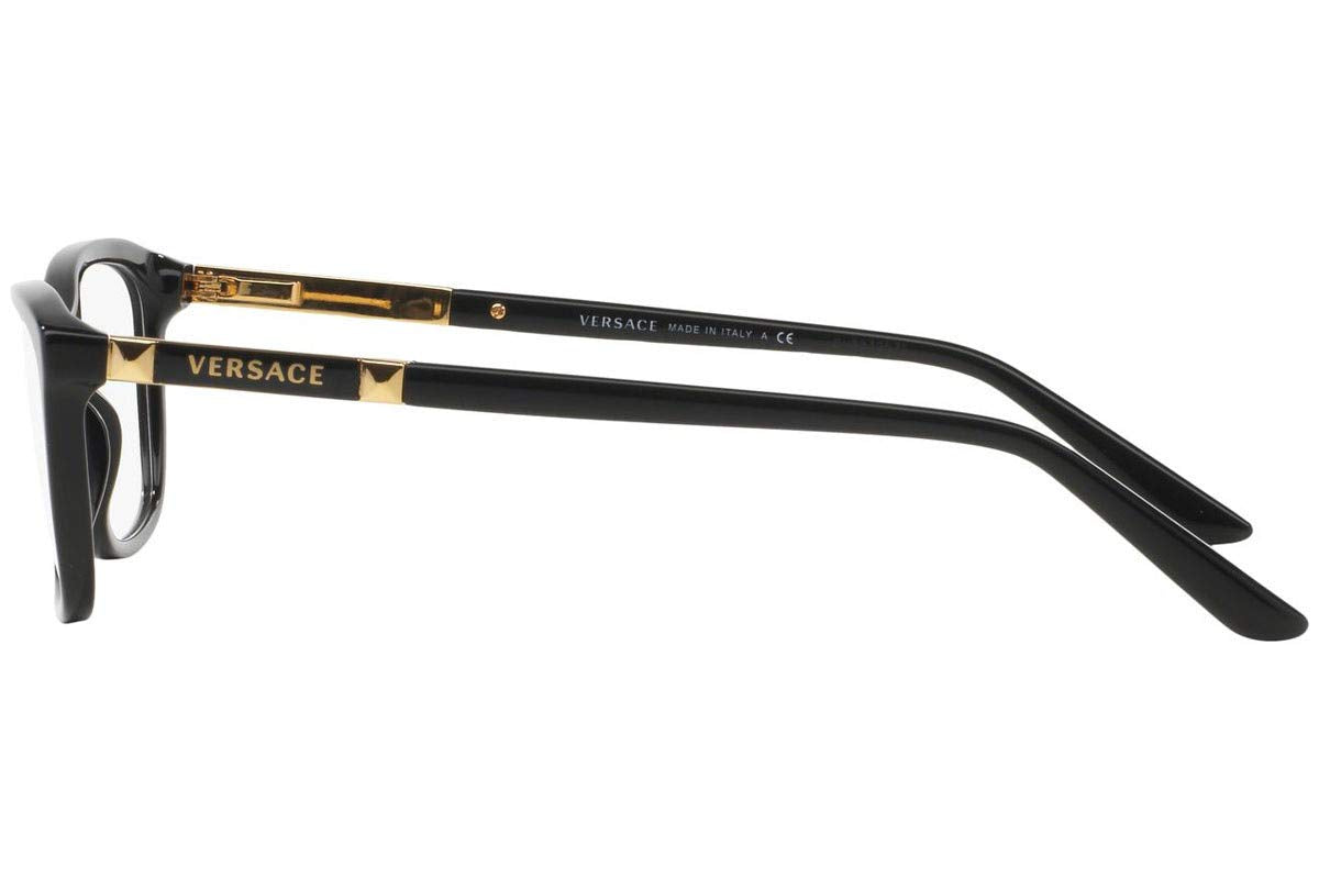 Versace Eyeglass Frames (Model VE3186-GB1-54) – Glossy Black 54mm